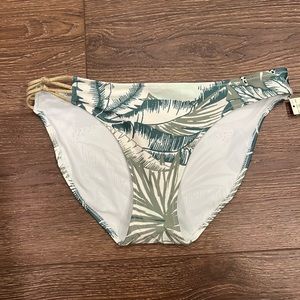 NWT Aerie Bikini Bottoms Large Full Coverage Green and Gold